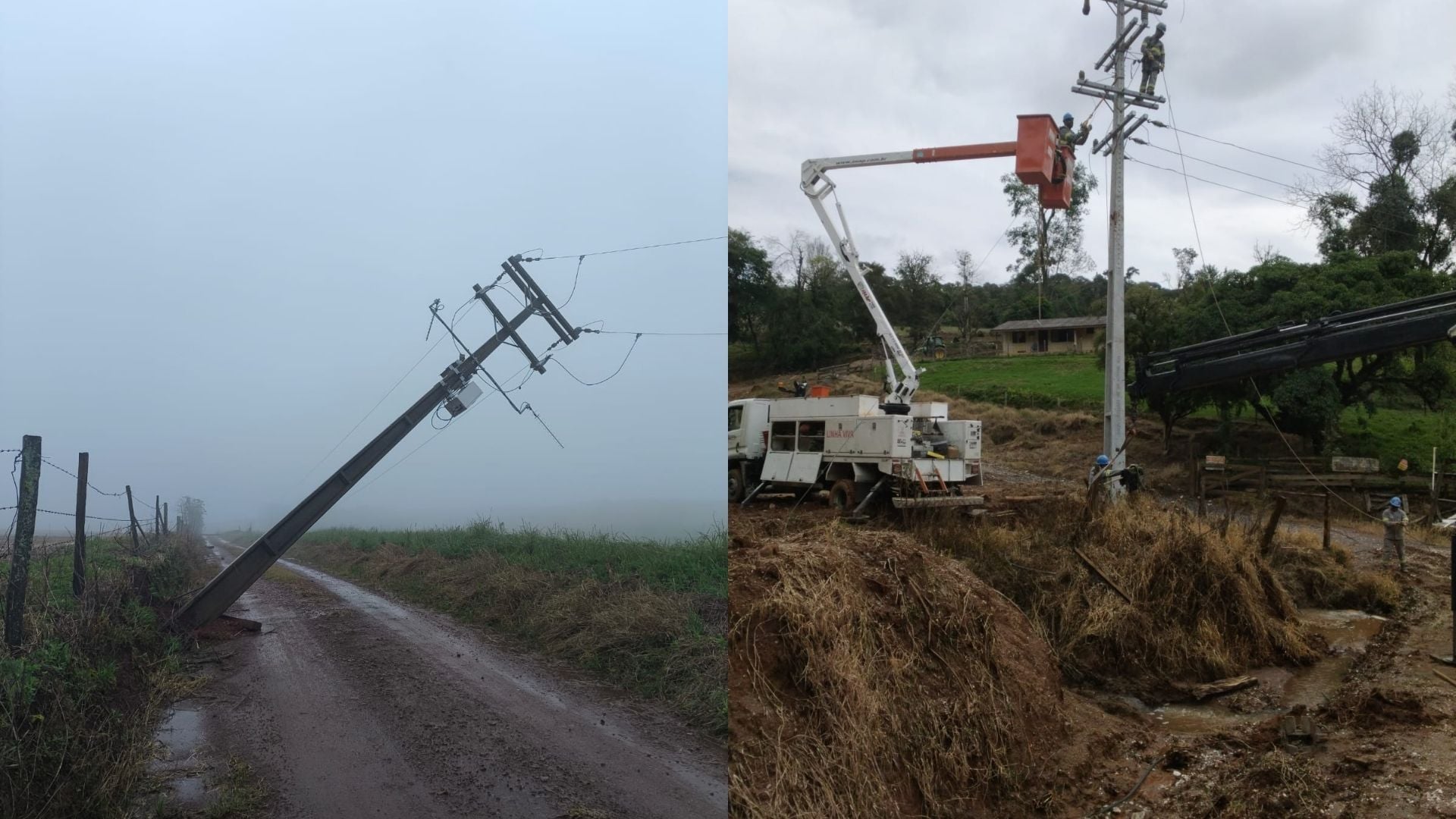 Copel substitui 2 mil postes quebrados, seis torres de alta tensão e 113 km de redes no pior setembro climático das últimas décadas