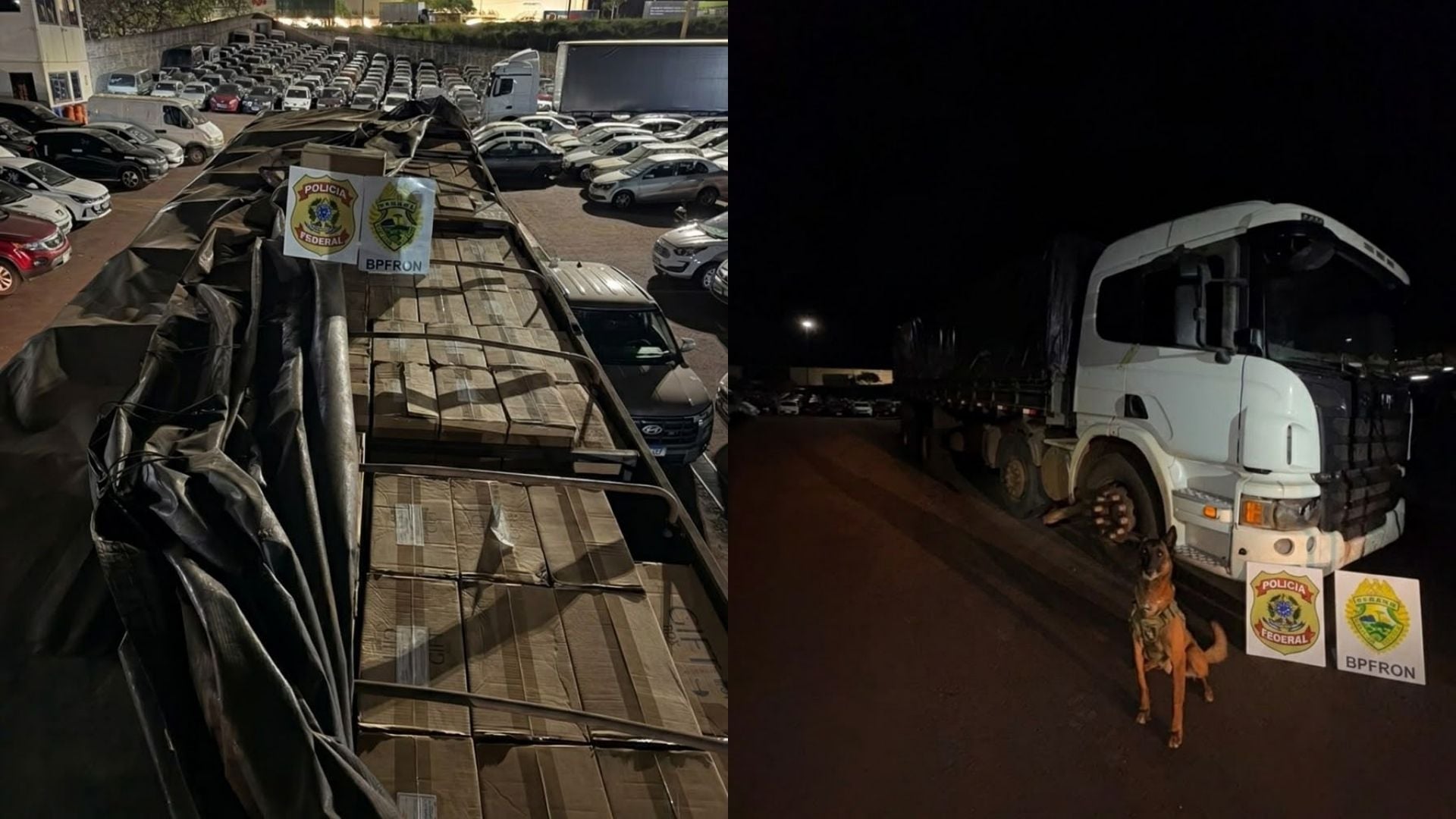 Jovem de 20 anos é preso com 35 mil pacotes de cigarros contrabandeados em Toledo; carga vale R$ 2 milhões