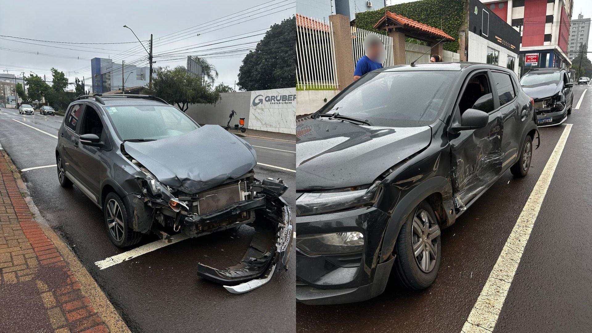 Motorista avança preferencial e deixa mulher ferida em acidente no Centro de Cascavel