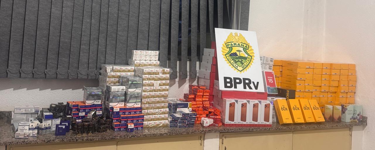 Polícia apreende 3,7 mil ampolas de medicamentos emagrecedores e 243 celulares na PR-317