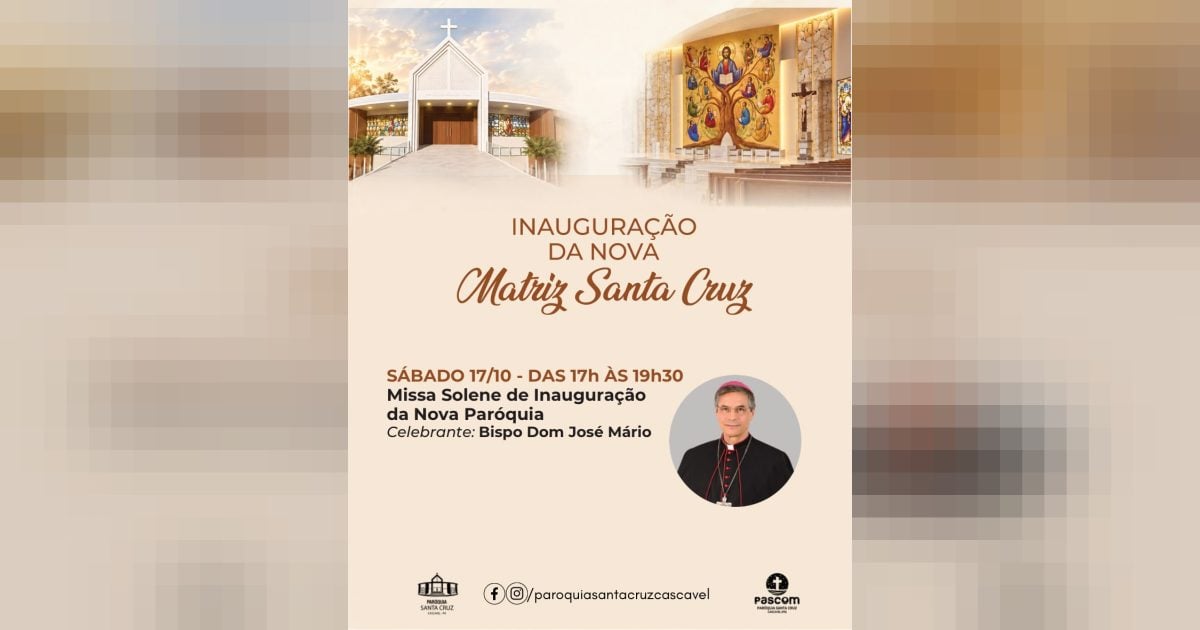 Paróquia Santa Cruz de Cascavel inaugura igreja matriz neste sábado (14)